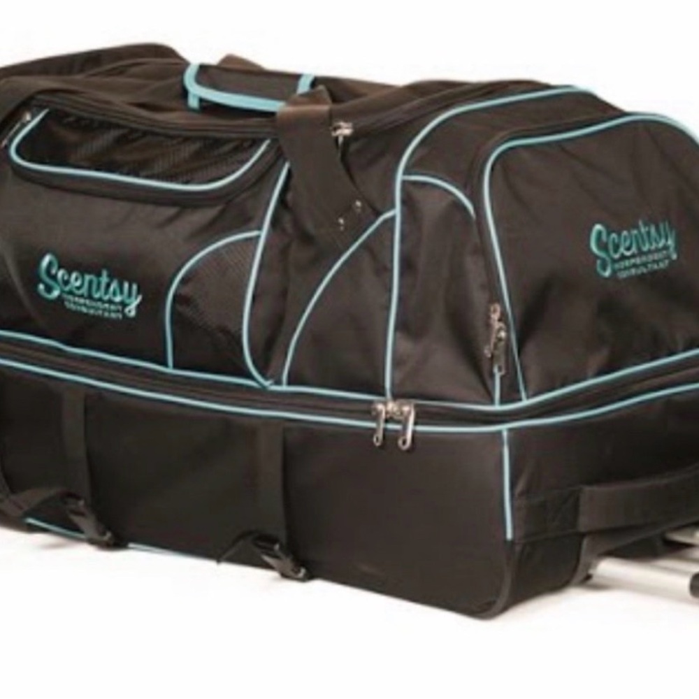 Scentsy Black Duffel Bag with Blue Trim